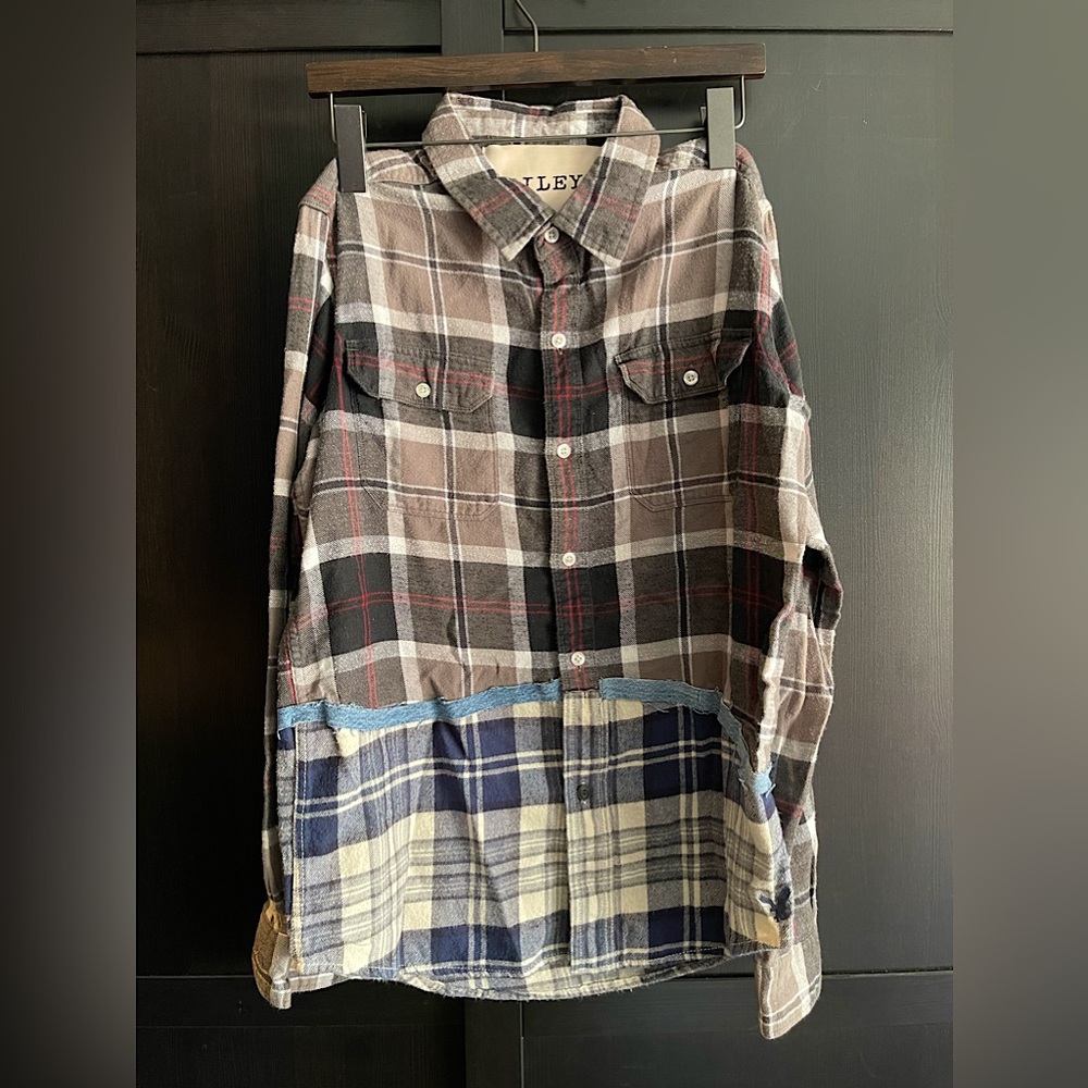 RILEY 1880 Vintage Patchwork Flannel Button Shirt Size XS/S